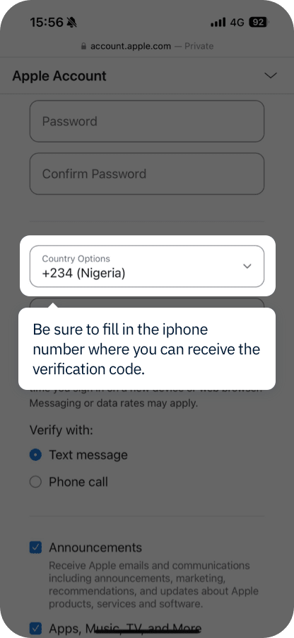 Introduzca el código de verificación recibido por correo electrónico o SMS para completar el registro.